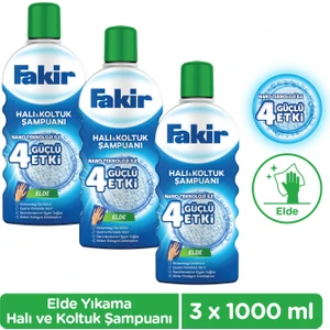 Nano Teknoloji ile Elde Yıkama Halı ve Koltuk Şampuanı 1000ml x 3 Adet