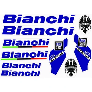 Bianchi Bisiklet Sticker Etiket Seti Mavi A4