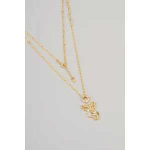 So CHIC So Chıc... Baykuş 18 Ayar Sarı Altın Kaplama 57 cm Gümüş Zincir Kolye