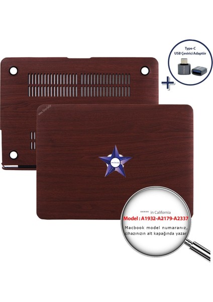 Macbook Air M1 Kılıf 13 inç A1932 A2179 A2337 ile Uyumlu Wood