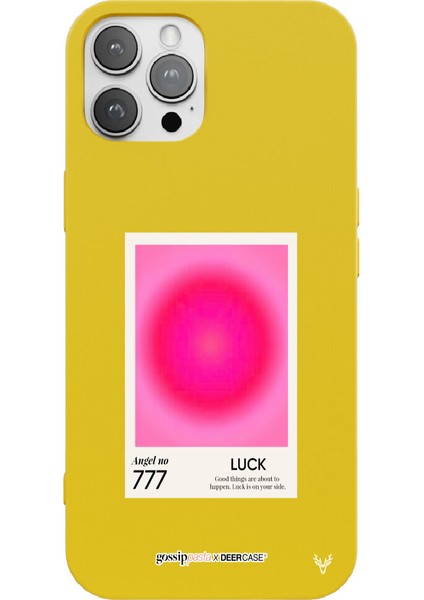 x Gossip Pasta Apple iPhone 12 Pro Luck Tasarımlı Sarı Renkli Silikon Telefon Kılıfı