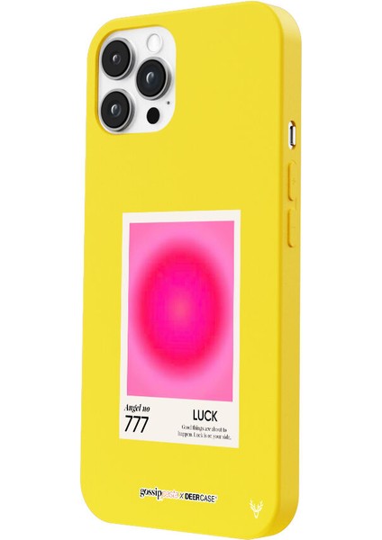x Gossip Pasta Apple iPhone 12 Pro Luck Tasarımlı Sarı Renkli Silikon Telefon Kılıfı