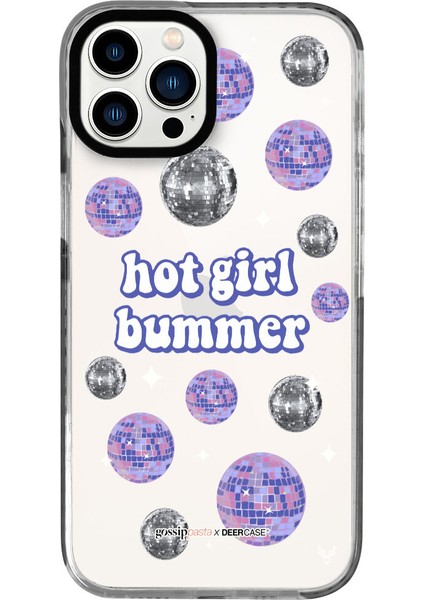 x Gossip Pasta Apple iPhone 12 Pro Max Girl Bummer Tasarımlı Siyah Kenarlıklı Şeffaf Arty Telefon Kılıfı