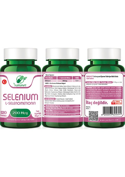 Selenium 200 Mcg Selenyum 2x120 Tablet L-Selenometionin