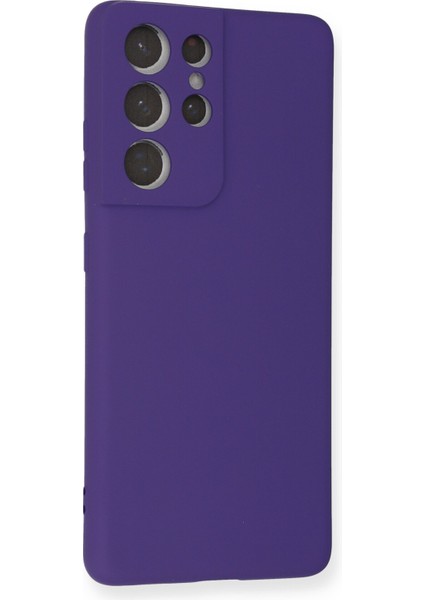 Samsung Galaxy S21 Ultra Kılıf Nano Içi Kadife Silikon - Mor 300099