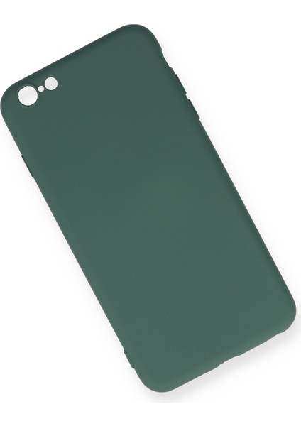 Iphone 6 Plus Kılıf Nano Içi Kadife Silikon - Koyu Yeşil 300099