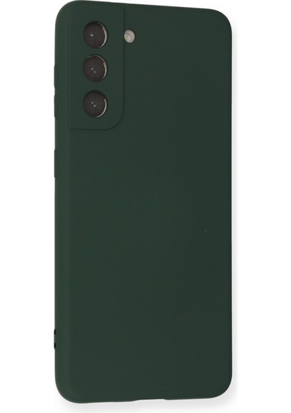 Samsung Galaxy S21 Kılıf Nano Içi Kadife Silikon - Koyu Yeşil 300099