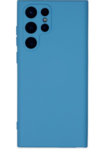 Samsung Galaxy S22 Ultra Kılıf Nano Içi Kadife Silikon - Mavi 300099