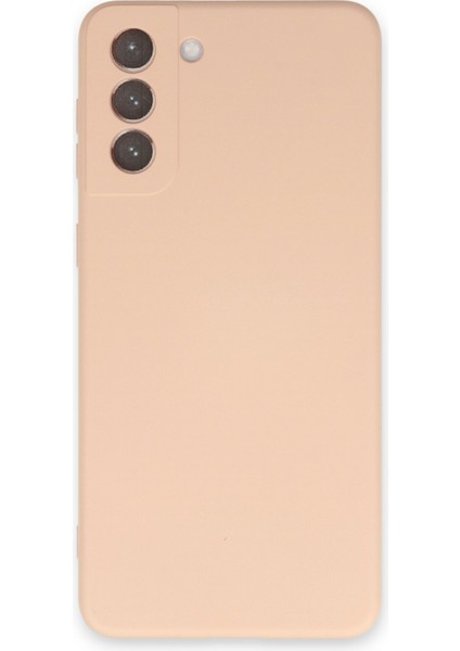 Samsung Galaxy S21 Kılıf Nano Içi Kadife Silikon - Pudra 300099