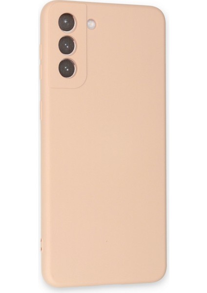 Samsung Galaxy S21 Kılıf Nano Içi Kadife Silikon - Pudra 300099