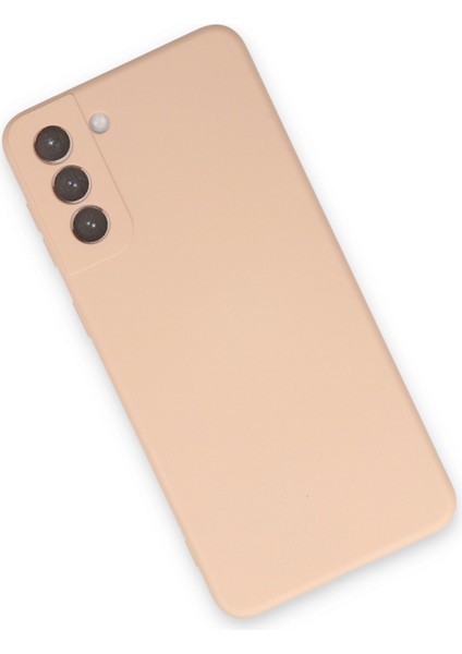 Samsung Galaxy S21 Kılıf Nano Içi Kadife Silikon - Pudra 300099