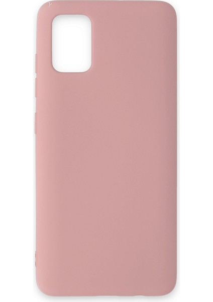 Samsung Galaxy A51 Kılıf Nano Içi Kadife Silikon - Pudra 300099
