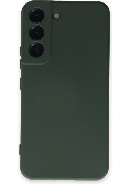 Samsung Galaxy S22 Kılıf Nano Içi Kadife Silikon - Koyu Yeşil 300099
