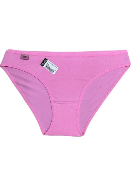 Kadın Elastan Düz Bikini Külot Pembe 3'lü Paket