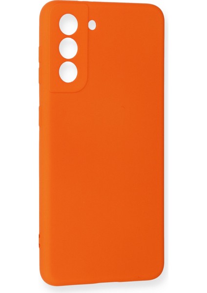 Samsung Galaxy S21 Fe Kılıf Nano Içi Kadife Silikon - Turuncu 300099