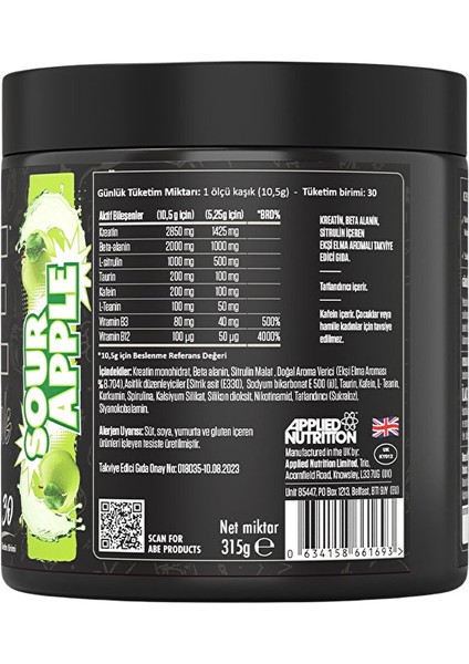 Abe Pre-Workout 315 gr fiyatları