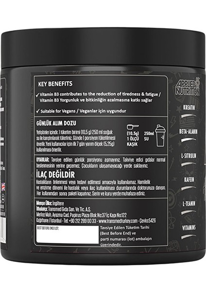 Abe Pre-Workout 315 gr modelleri