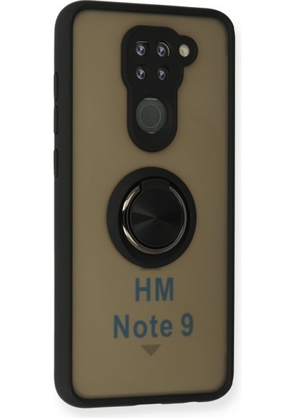 Xiaomi Redmi Note 9 Kılıf Montreal Yüzüklü Silikon Kapak - Siyah 300099