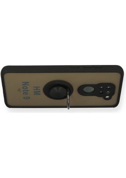 Xiaomi Redmi Note 9 Kılıf Montreal Yüzüklü Silikon Kapak - Siyah 300099