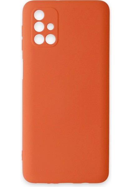 Samsung Galaxy M31S Kılıf Nano Içi Kadife Silikon - Turuncu 300099