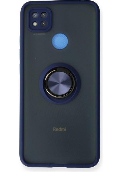 Xiaomi Redmi 9c Kılıf Montreal Yüzüklü Silikon Kapak - Lacivert 300099
