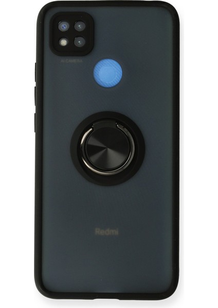 Xiaomi Redmi 9c Kılıf Montreal Yüzüklü Silikon Kapak - Siyah 300099