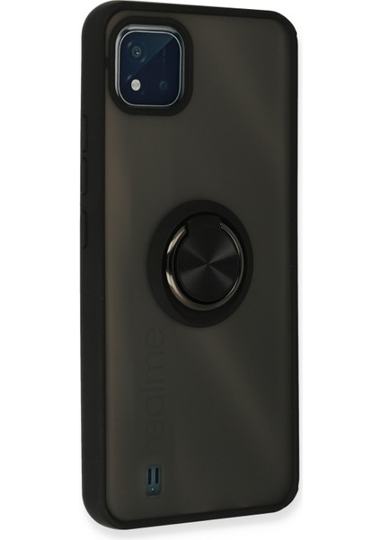Realme C11 2021 Kılıf Montreal Yüzüklü Silikon Kapak - Siyah 300099 modelleri