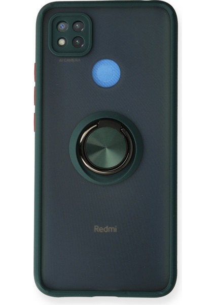 Xiaomi Redmi 9c Kılıf Montreal Yüzüklü Silikon Kapak - Yeşil 300099