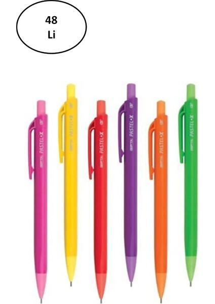 Versatil Kalem 0 7 mm Pastel x 48'li Stand 6 Renk