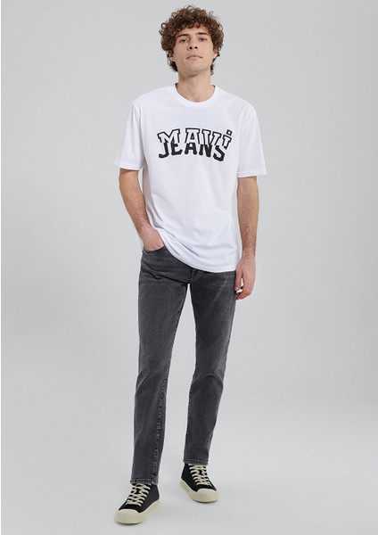 Jeans Baskılı Beyaz Tişört 0612008-620