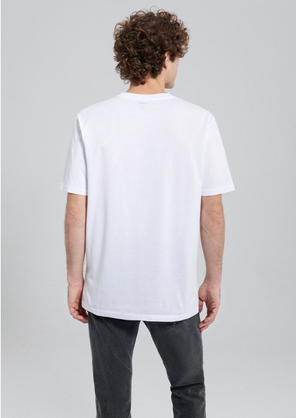 Jeans Baskılı Beyaz Tişört 0612008-620 fırsatları