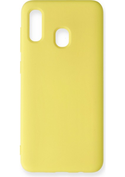 Samsung Galaxy A30 Kılıf Nano Içi Kadife Silikon - Sarı 300099