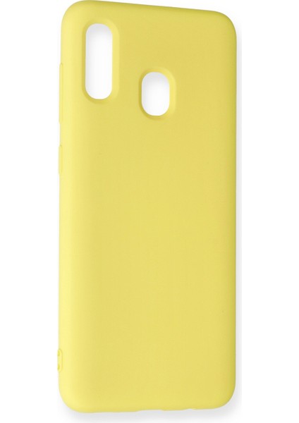 Samsung Galaxy A30 Kılıf Nano Içi Kadife Silikon - Sarı 300099