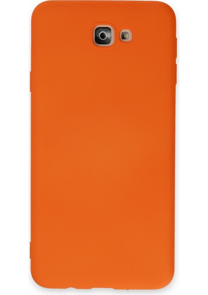 Samsung Galaxy J7 Prime Kılıf Nano Içi Kadife Silikon - Turuncu 300099