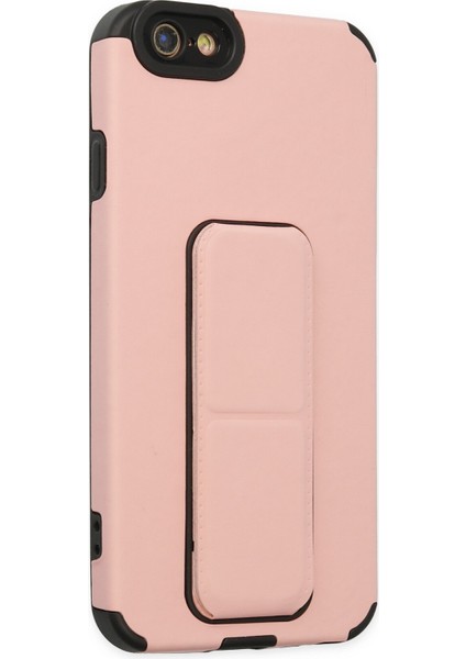 Iphone 6 Kılıf Mega Standlı Silikon - Pudra 300099