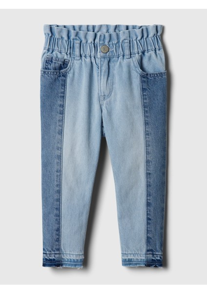 Kız Bebek Mavi Organik Pamuk Just Like Mom Washwell™jean Pantolon