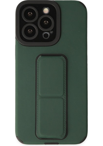Iphone 13 Pro Max Kılıf Mega Standlı Silikon - Yeşil 300099