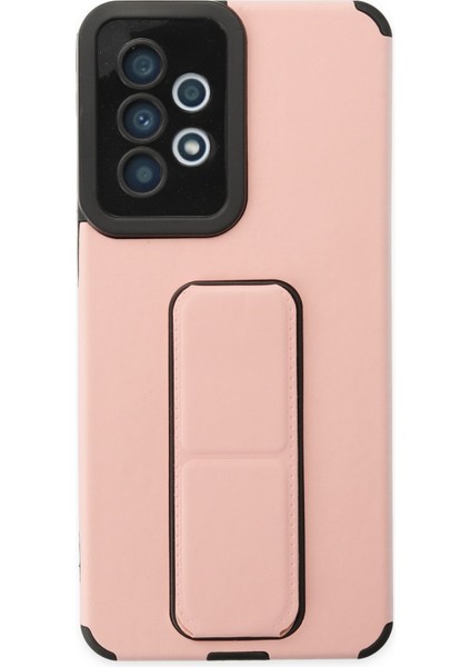 Samsung Galaxy A33 5g Kılıf Mega Standlı Silikon - Pudra 300099