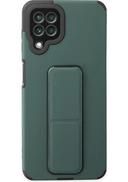Samsung Galaxy A22 Kılıf Mega Standlı Silikon - Yeşil 300099