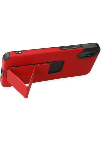 Xiaomi Redmi 9A Kılıf Mega Standlı Silikon - Kırmızı 300099