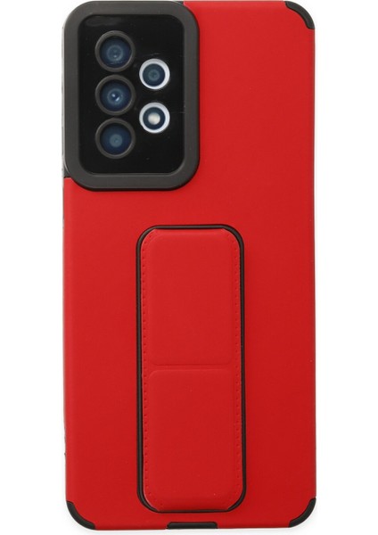 Samsung Galaxy A33 5g Kılıf Mega Standlı Silikon - Kırmızı 300099