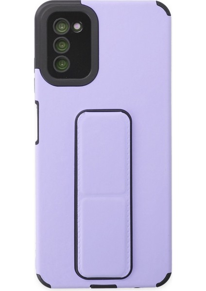 Samsung Galaxy A03S Kılıf Mega Standlı Silikon - Lila 300099
