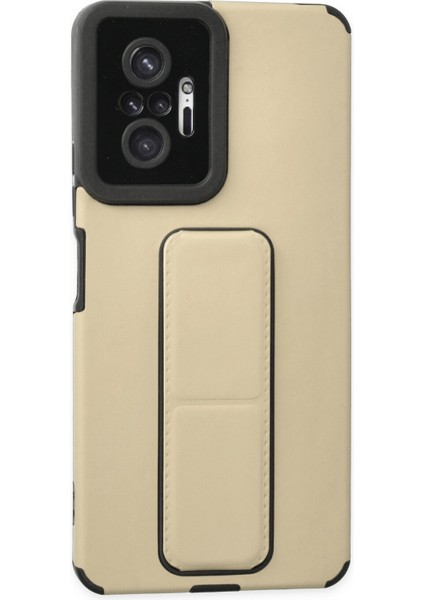 Xiaomi Redmi Note 10 Pro Kılıf Mega Standlı Silikon - Gold 300099