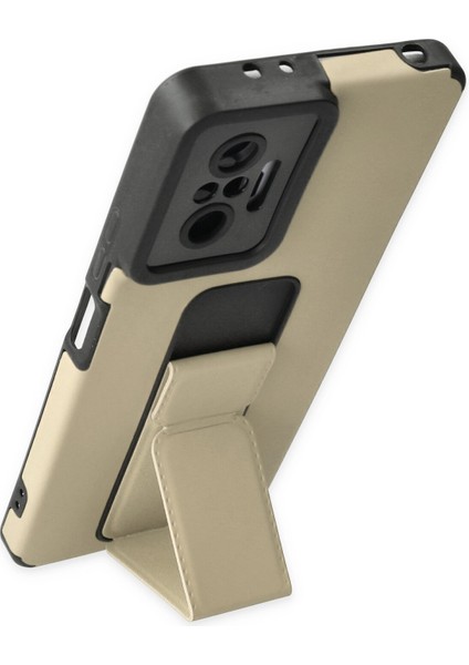 Xiaomi Redmi Note 10 Pro Kılıf Mega Standlı Silikon - Gold 300099 modelleri