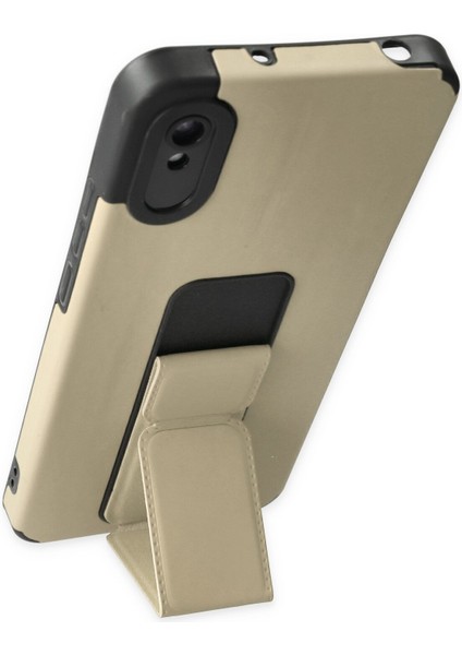 Xiaomi Redmi 9A Kılıf Mega Standlı Silikon - Gold 300099 modelleri