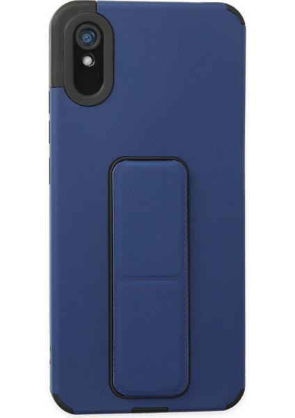 Xiaomi Redmi 9A Kılıf Mega Standlı Silikon - Mavi 300099