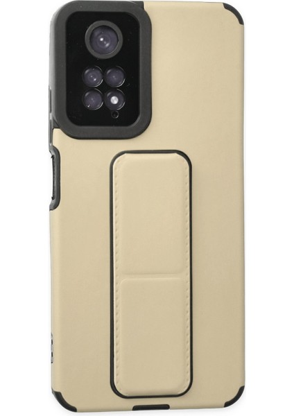 Xiaomi Redmi Note 11S Kılıf Mega Standlı Silikon - Gold 300099