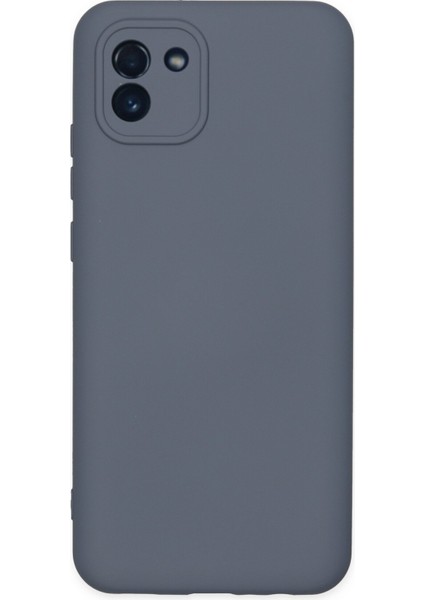 Samsung Galaxy A03 Kılıf Nano Içi Kadife Silikon - Gri 300099