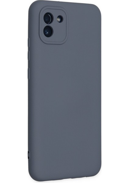 Samsung Galaxy A03 Kılıf Nano Içi Kadife Silikon - Gri 300099