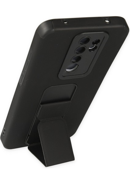 Xiaomi Redmi Note 8 Pro Kılıf Mega Standlı Silikon - Siyah 300099